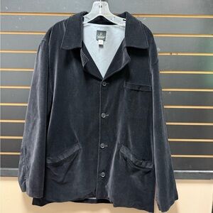 Reunion Black Cotton Button Front Jacket Blazer Size L